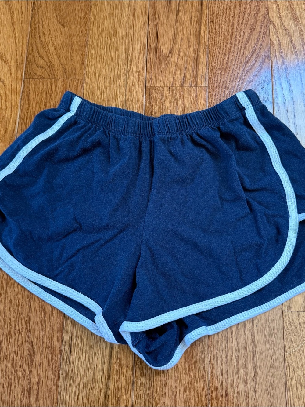 Women’s Navy Blue Athletic Shorts with Light Blue Trim